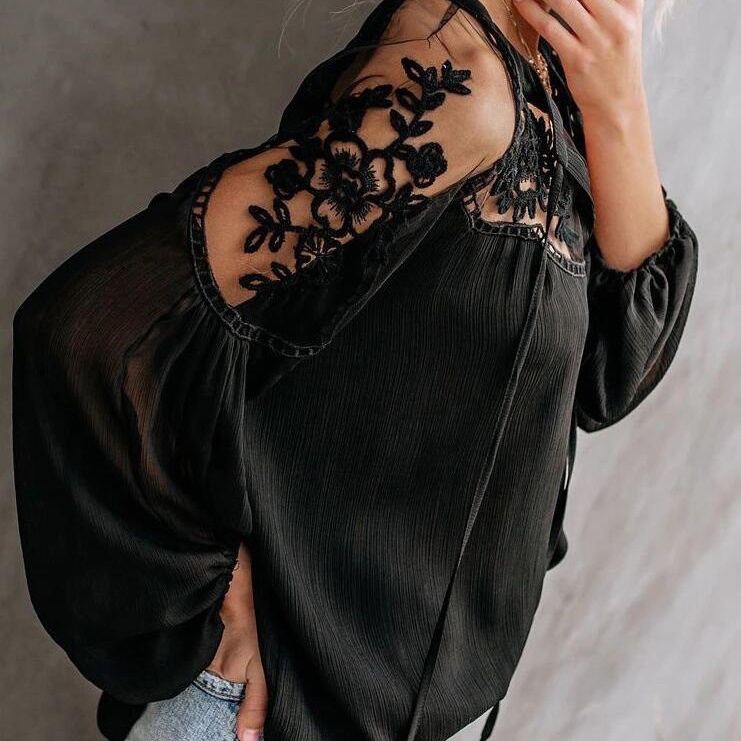 wholesale custom OEM Women's Elegant Lace blouse