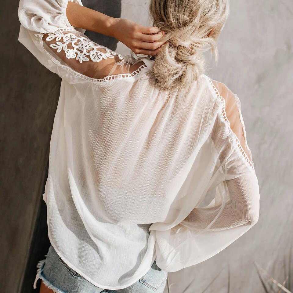 wholesale custom OEM Women's Elegant Lace blouse