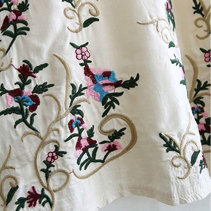 wholesale custom OEM Women's Bohemian Embroidery Mini Dress