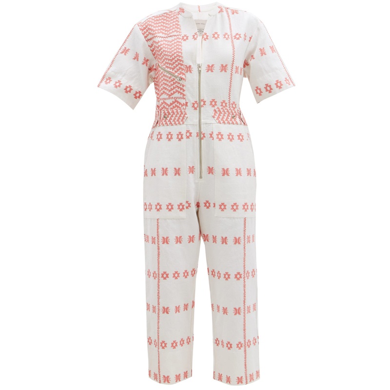 Custom wholesale embroidery highwaist jumpsuit